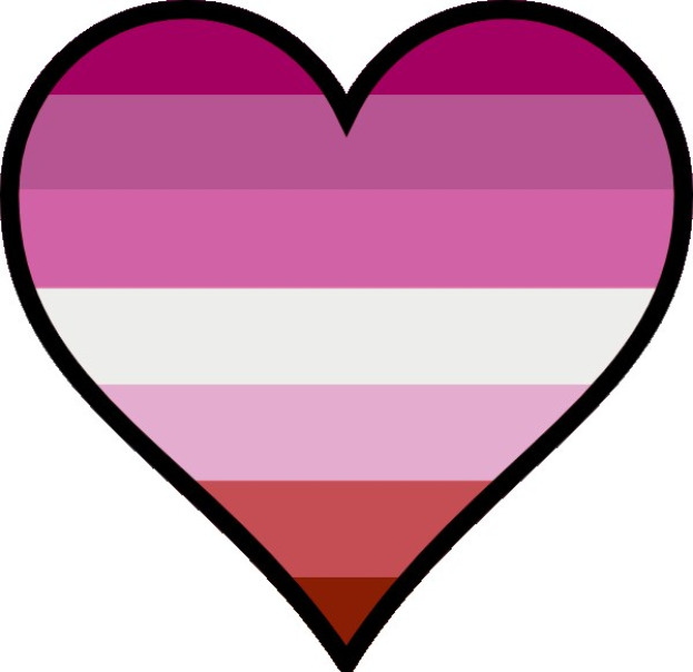 Ein pinkes Herz mit drei horizontalen Streifen (pink, weiß, rot) als Symbol für die Transgender-Flagge, die LGBTQ+-Pride und die gleichgeschlechtliche Ehe darstellt.