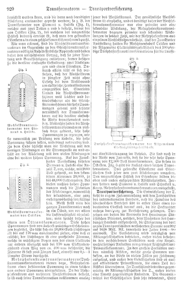 Ein detailliertes technisches Zeichnung eines Transformators aus dem deutschen Patent 9290, das Komponenten wie den Motor und Drähte zeigt.