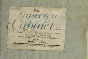 Erste Auflage von "Z.D." gedruckt in Nürnberg, Deutschland im Jahr 1791, mit einem Stempel und handgeschriebenem Text auf altem Papier.