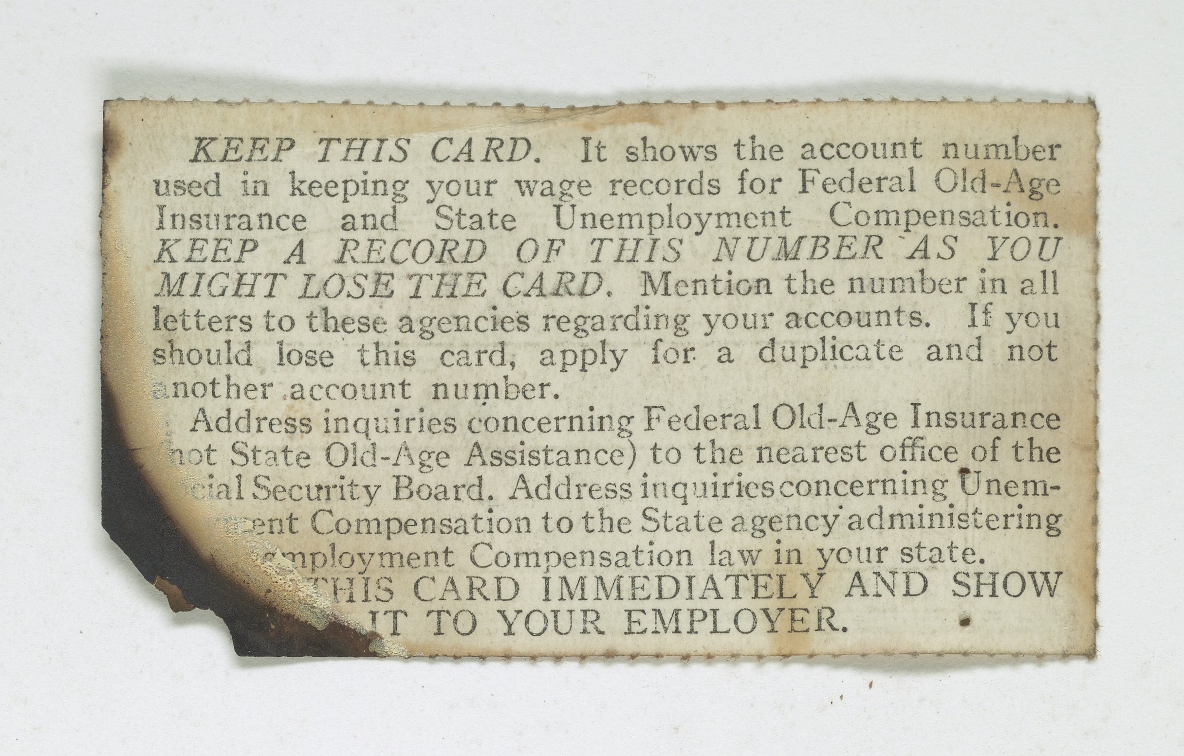 Ein Blatt Papier mit Text, das eine Kontonummer für die Bundesrentenversicherung und Arbeitslosenversicherung enthält.