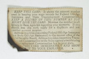 Ein Blatt Papier mit Text, das eine Kontonummer für die Bundesrentenversicherung und Arbeitslosenversicherung enthält.