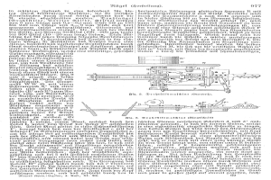 Eine Buchseite mit einer Maschinenzeichnung und dem Text "Deutsches Patent 977,977" sowie mehreren umliegenden Bildern der Maschine.