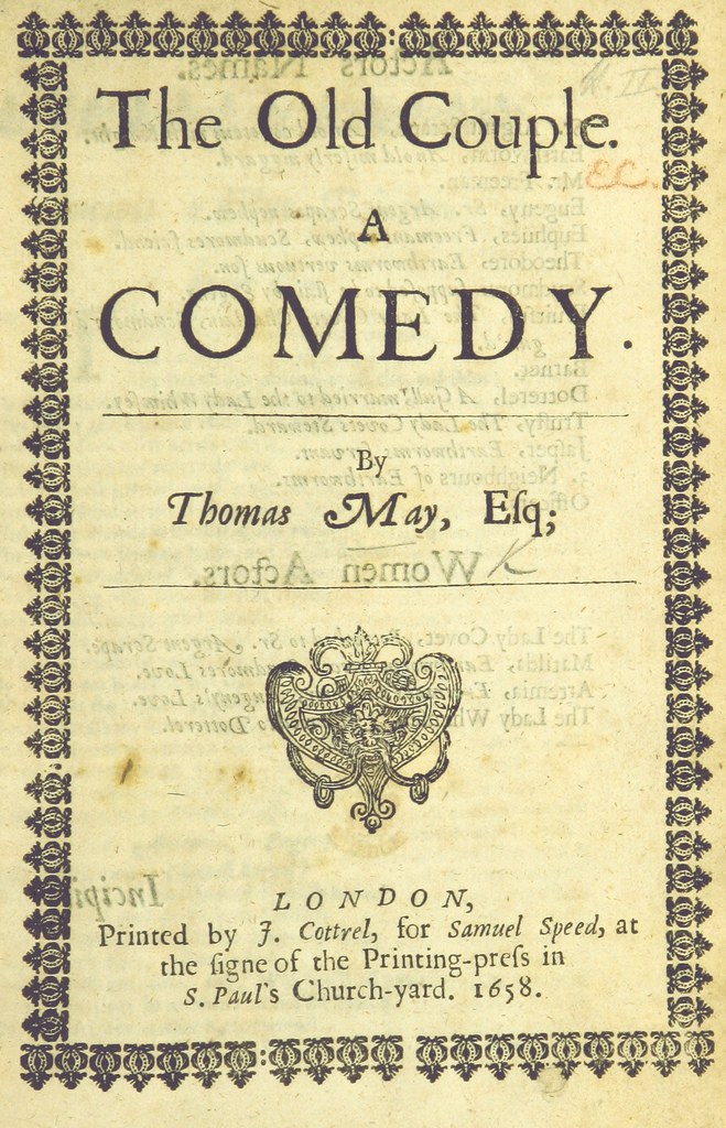 Buchumschlag mit dem Titel "The Old Couple: A Comedy" und einem Logo.