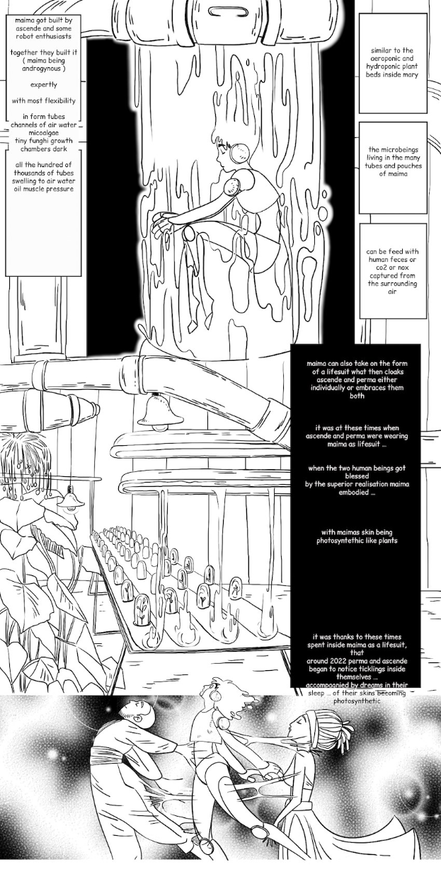 Eine Comicseite aus "The Legend of Heroes: Trails of Cold Steel III" mit einem Mann in einem blauen Hemd mit entschlossener Miene und einer Frau, die bewundernd zu ihm aufschaut, vor einem tiefblauen Hintergrund mit Sternen.